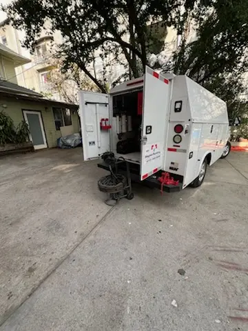 Magnet Plumbing service vehicle on-site for Water Heater Repair in Orange Cove